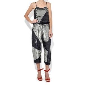 RETROFÊTE Stacia Sequin Joggers 2 Piece Set Outfit Size M